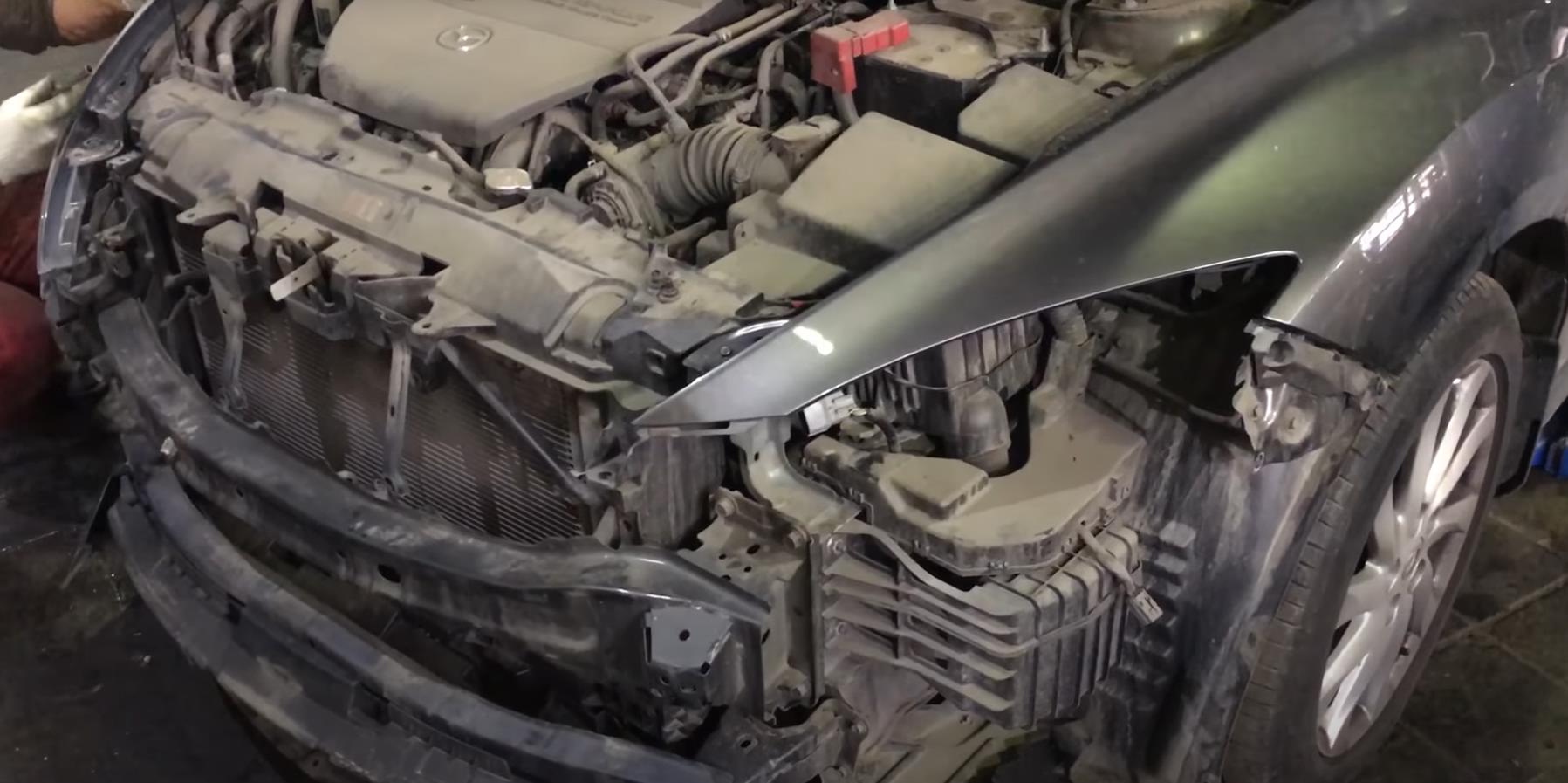 Замена радиатора кондиционера Мазда